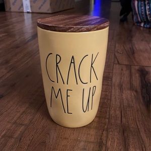 Rae Dunn yellow crack me up cellar